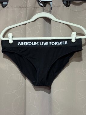 Assholes Live Forever Black Women’s Underwear. NWOT.